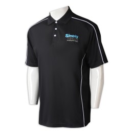 P1286 order black short-sleeved Polo shirts in large quantities, order white stripe embroidered Logo style and reverse collar Polo shirts manufacturer P1286 order black short-sleeved Polo shirts in large quantities, order white stripe embroidered Logo style and reverse collar Polo shirts manufacturer